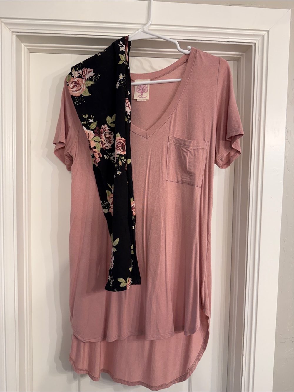 Freeloader Dusty Rose V-Neck Tunic with Pocket